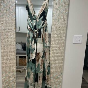 12th Tribe Abstract V-Neck Jumpsuit